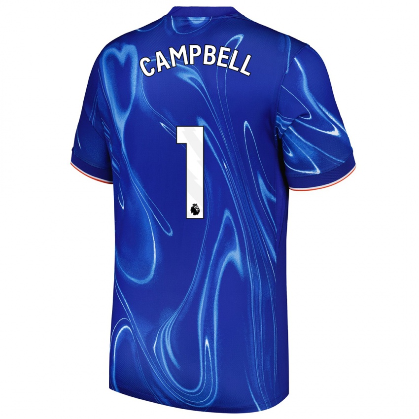 Donna Maglia Luke Campbell #1 Blu Bianco Kit Gara Home 2024/25 Maglietta