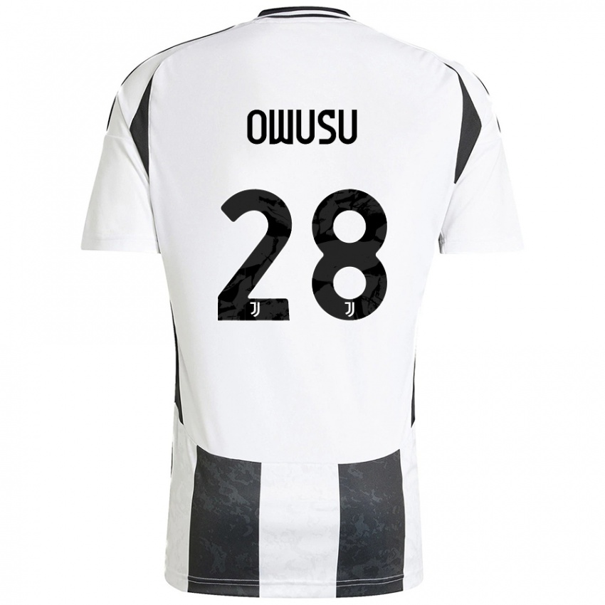 Donna Maglia Augusto Owusu #28 Bianco Nero Kit Gara Home 2024/25 Maglietta