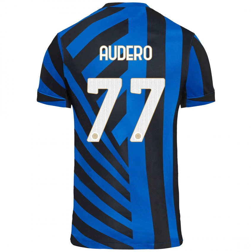 Donna Maglia Emil Audero #77 Blu Nero Kit Gara Home 2024/25 Maglietta