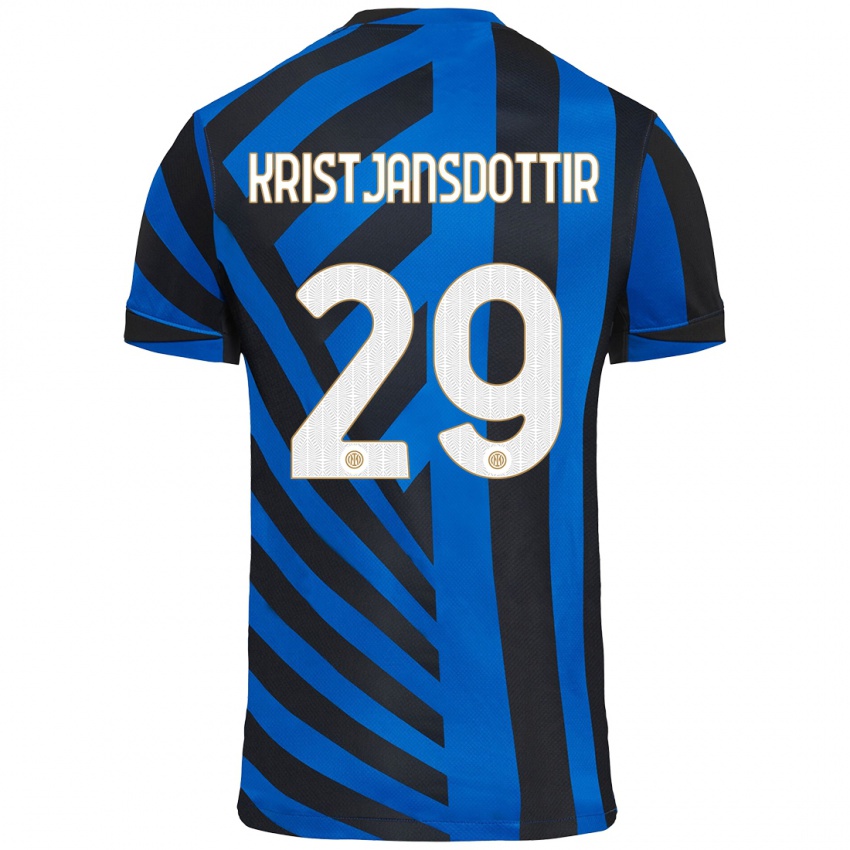 Donna Maglia Anna Bjork Kristjansdottir #29 Blu Nero Kit Gara Home 2024/25 Maglietta