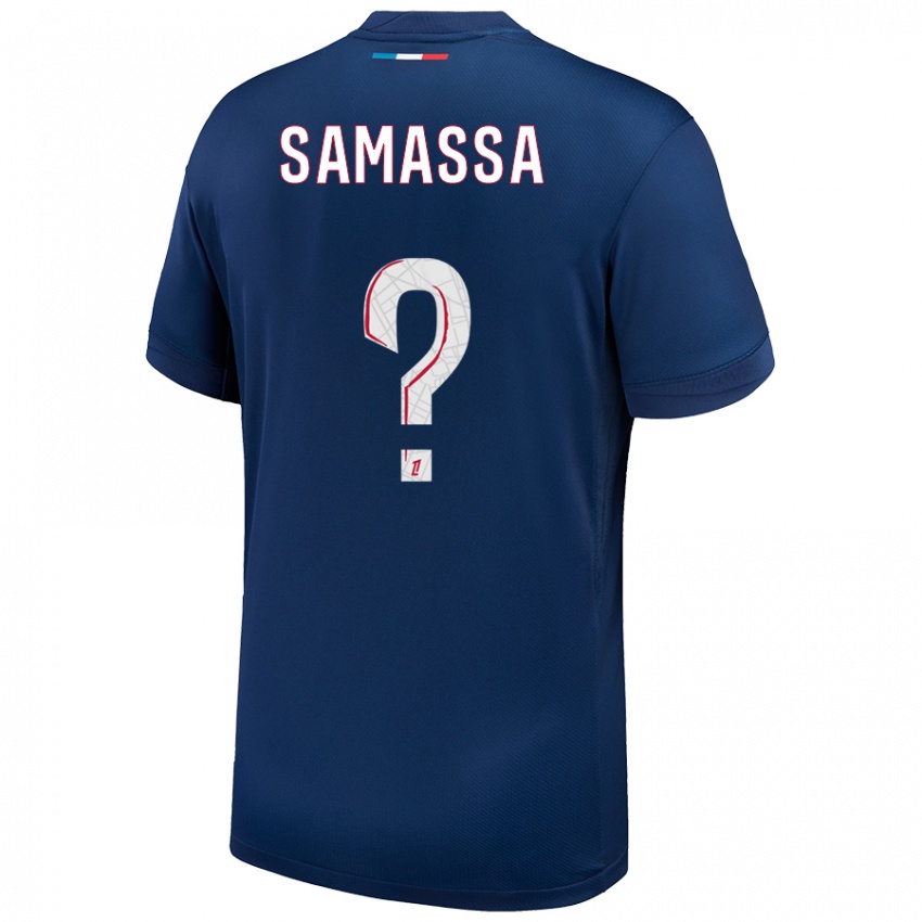 Donna Maglia Abdoulaye Samassa #0 Blu Navy Bianco Kit Gara Home 2024/25 Maglietta