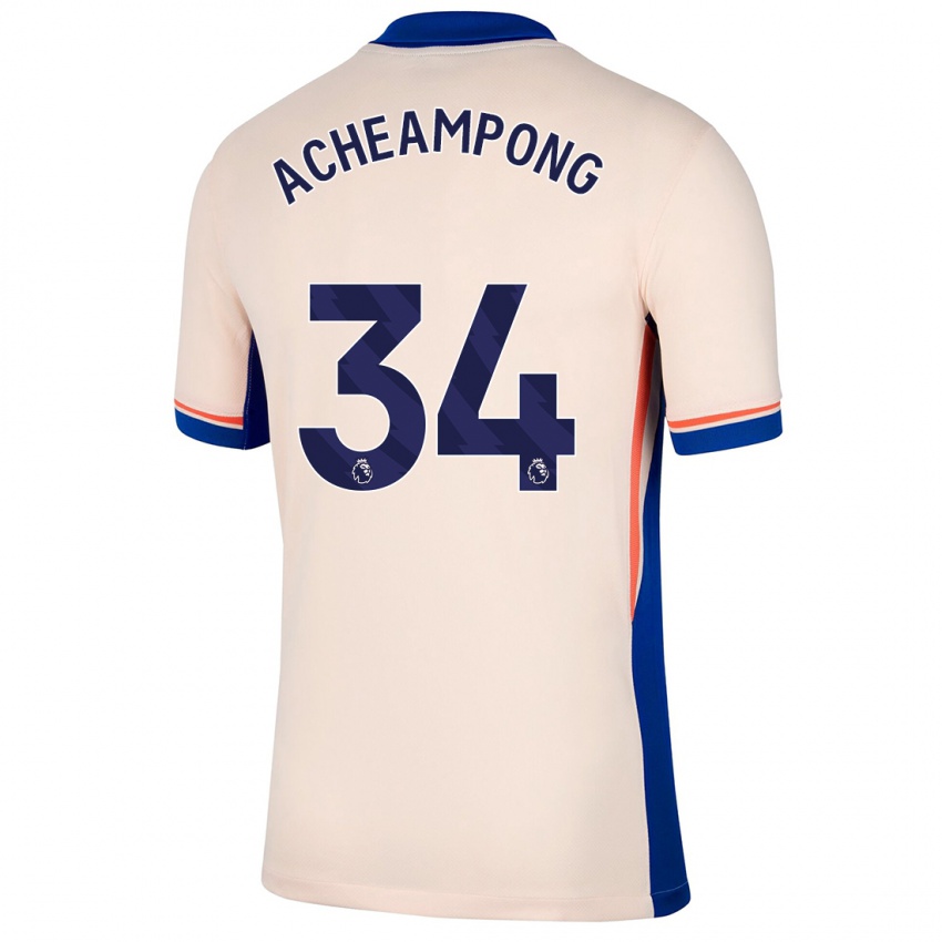 Donna Maglia Josh Acheampong #34 Beige Chiaro Kit Gara Away 2024/25 Maglietta