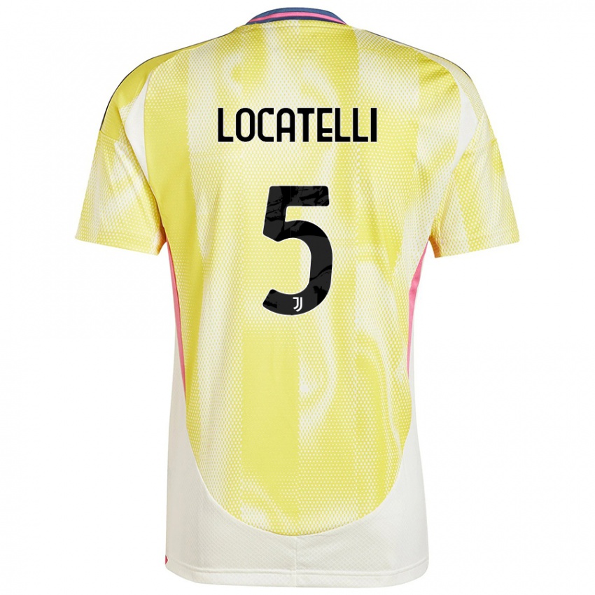 Donna Maglia Manuel Locatelli #5 Giallo Solare Kit Gara Away 2024/25 Maglietta