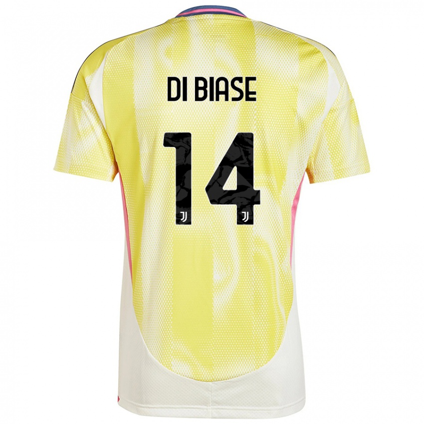 Donna Maglia Gianmarco Di Biase #14 Giallo Solare Kit Gara Away 2024/25 Maglietta