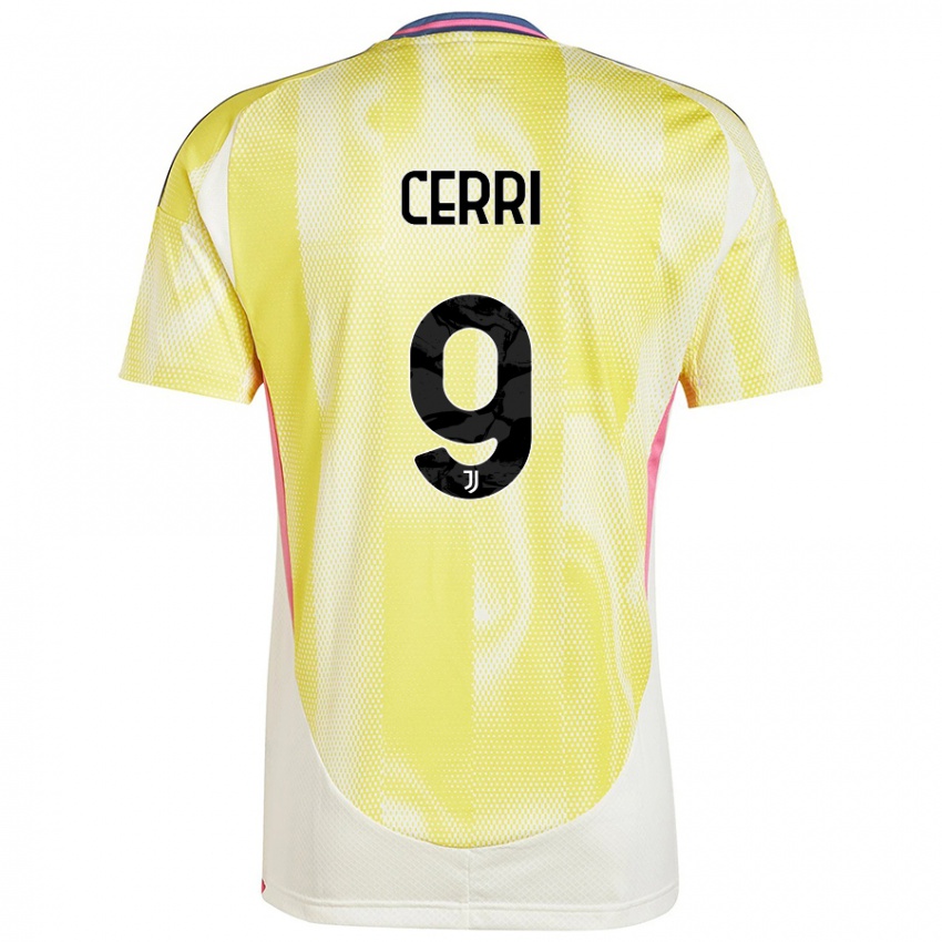 Donna Maglia Leonardo Cerri #9 Giallo Solare Kit Gara Away 2024/25 Maglietta