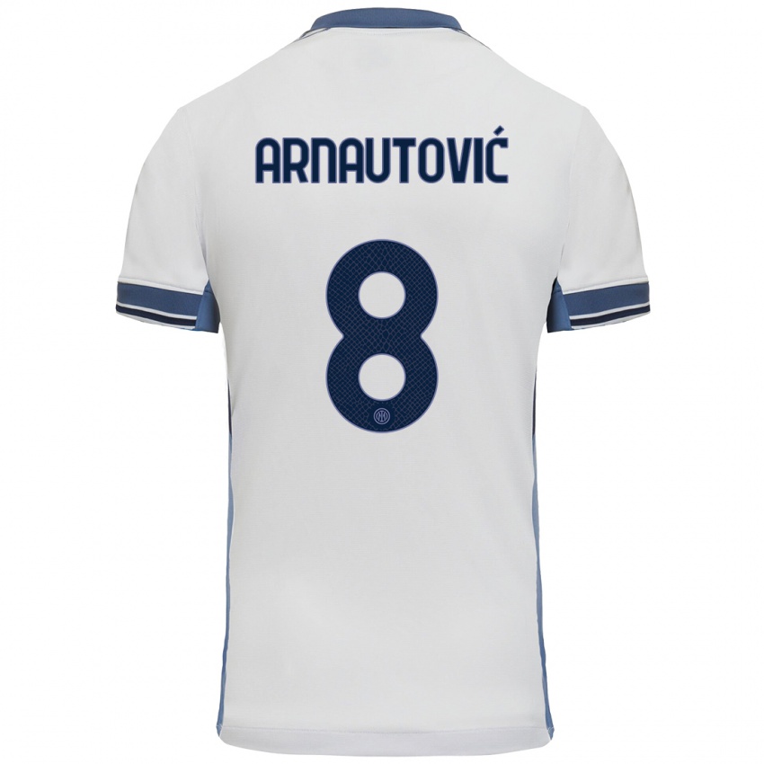 Donna Maglia Marko Arnautovic #8 Bianco Grigio Kit Gara Away 2024/25 Maglietta