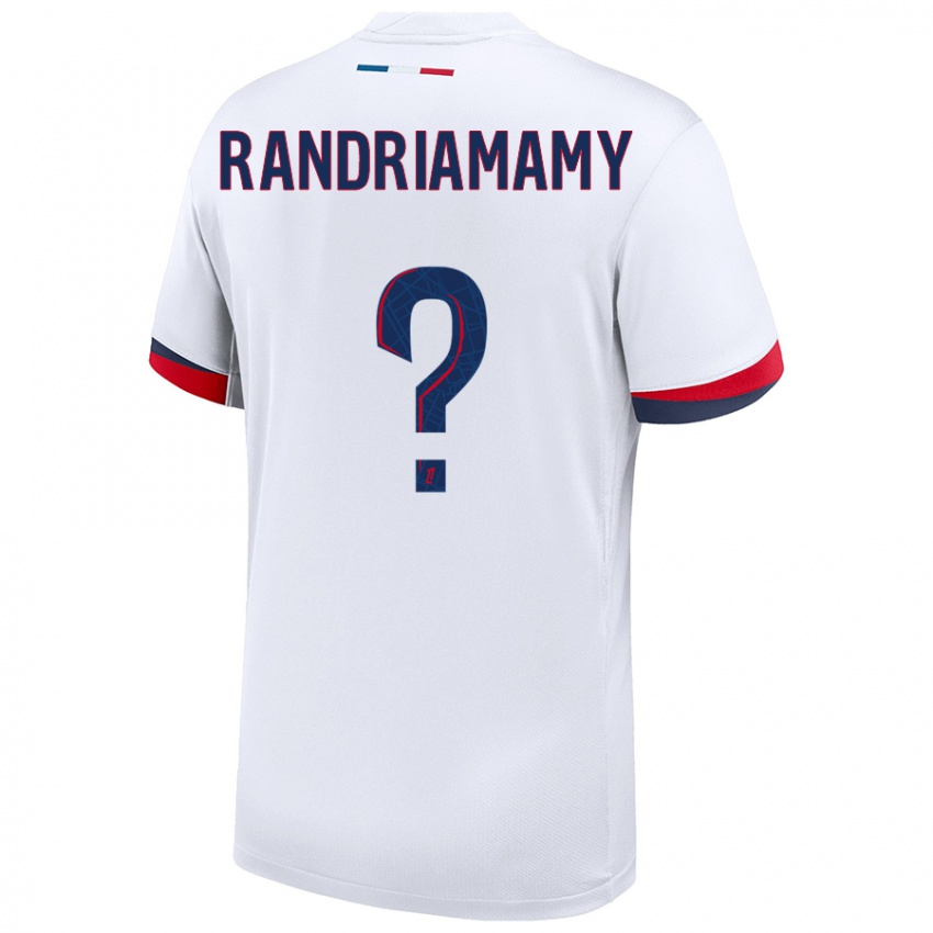 Donna Maglia Mathyas Randriamamy #0 Bianco Blu Rosso Kit Gara Away 2024/25 Maglietta