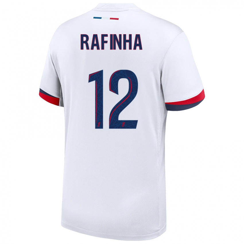 Donna Maglia Rafinha #12 Bianco Blu Rosso Kit Gara Away 2024/25 Maglietta