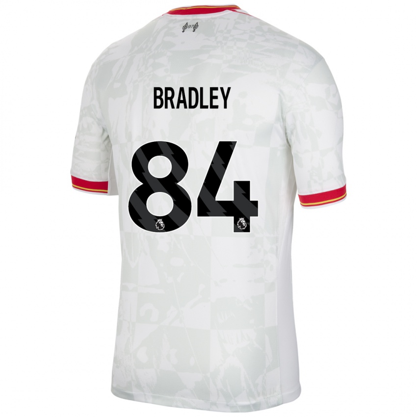 Donna Maglia Conor Bradley #84 Bianco Rosso Nero Kit Gara Third 2024/25 Maglietta