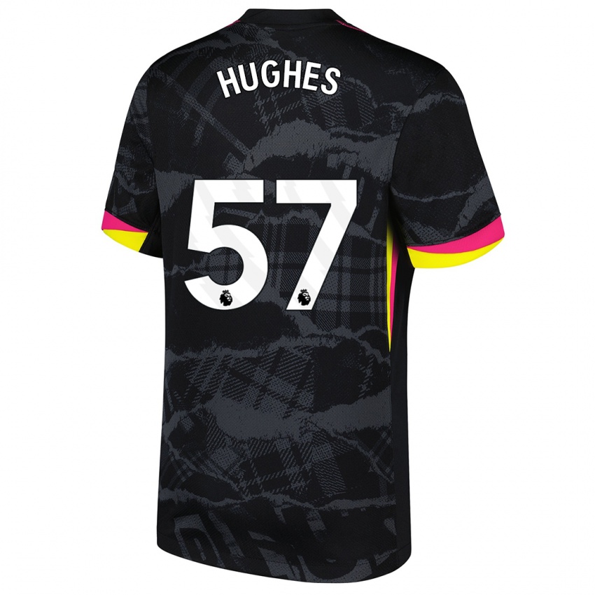 Donna Maglia Brodi Hughes #57 Nero Rosa Kit Gara Third 2024/25 Maglietta