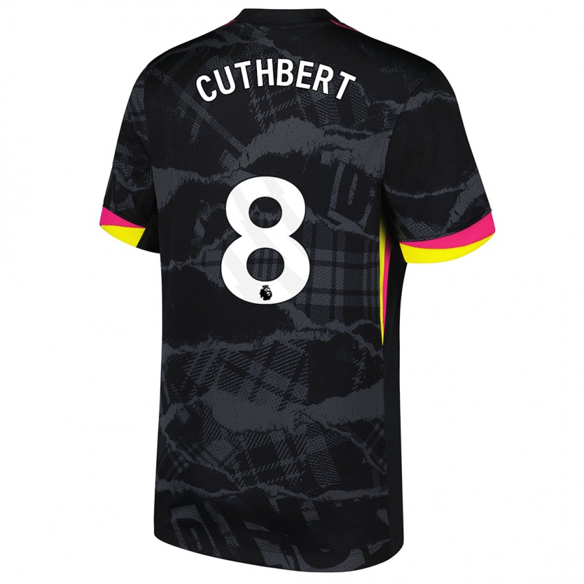 Donna Maglia Erin Cuthbert #8 Nero Rosa Kit Gara Third 2024/25 Maglietta