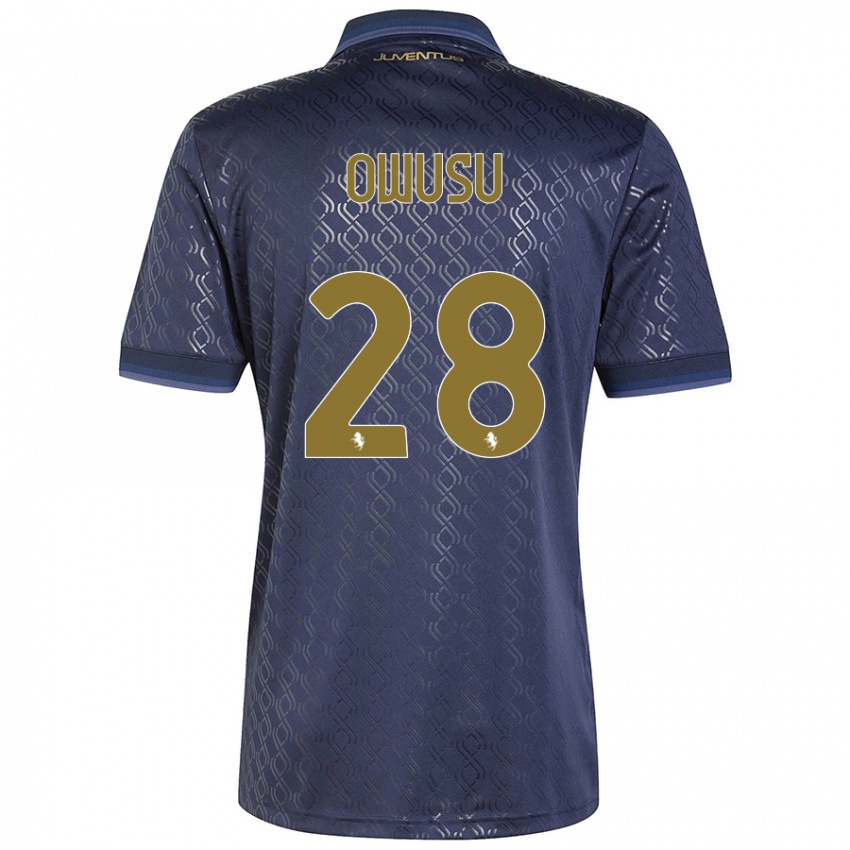 Donna Maglia Augusto Owusu #28 Blu Navy Kit Gara Third 2024/25 Maglietta