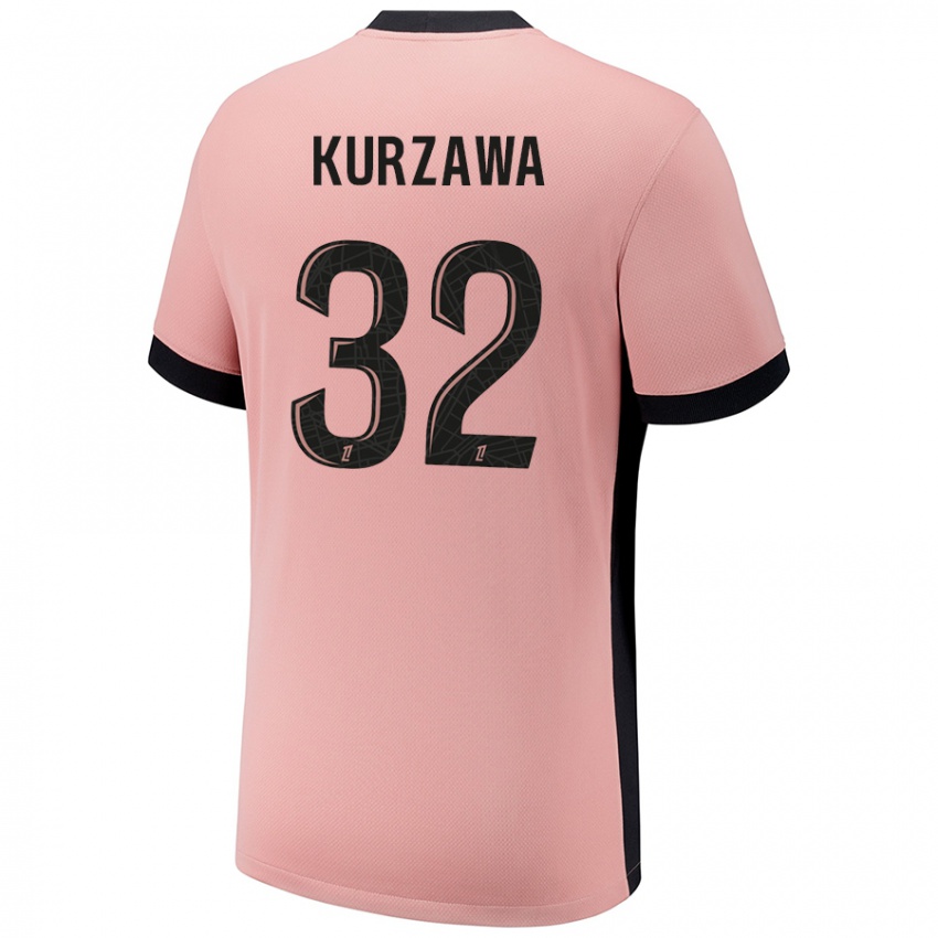 Donna Maglia Layvin Kurzawa #32 Rosa Ruggine Kit Gara Third 2024/25 Maglietta