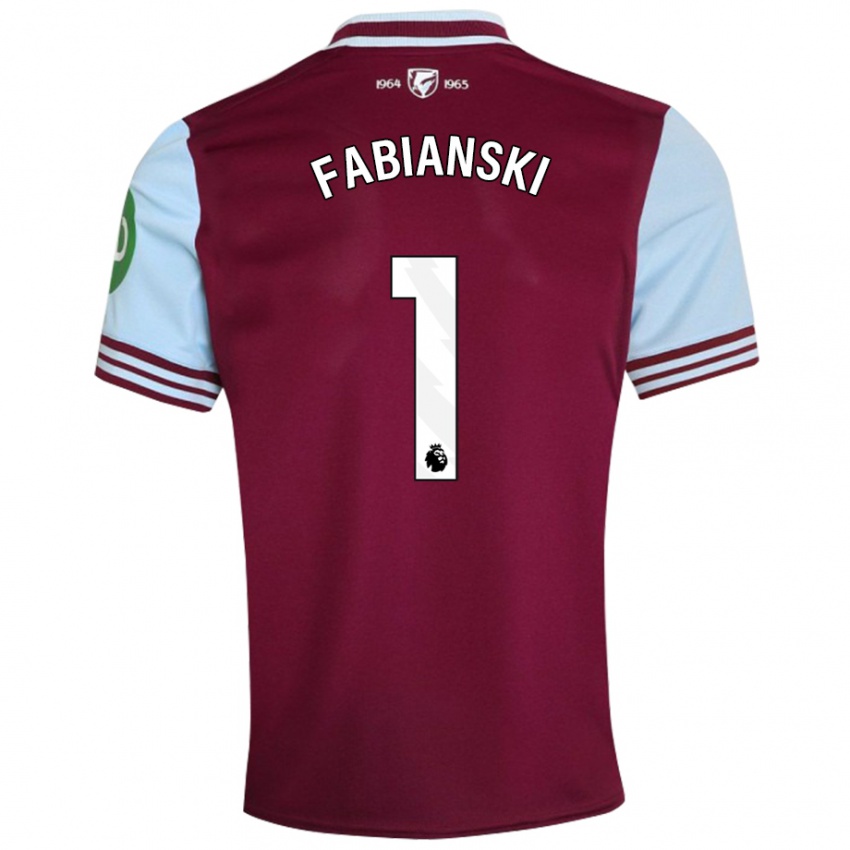 Bambino Maglia Lukasz Fabianski #1 Rosso Scuro Kit Gara Home 2024/25 Maglietta