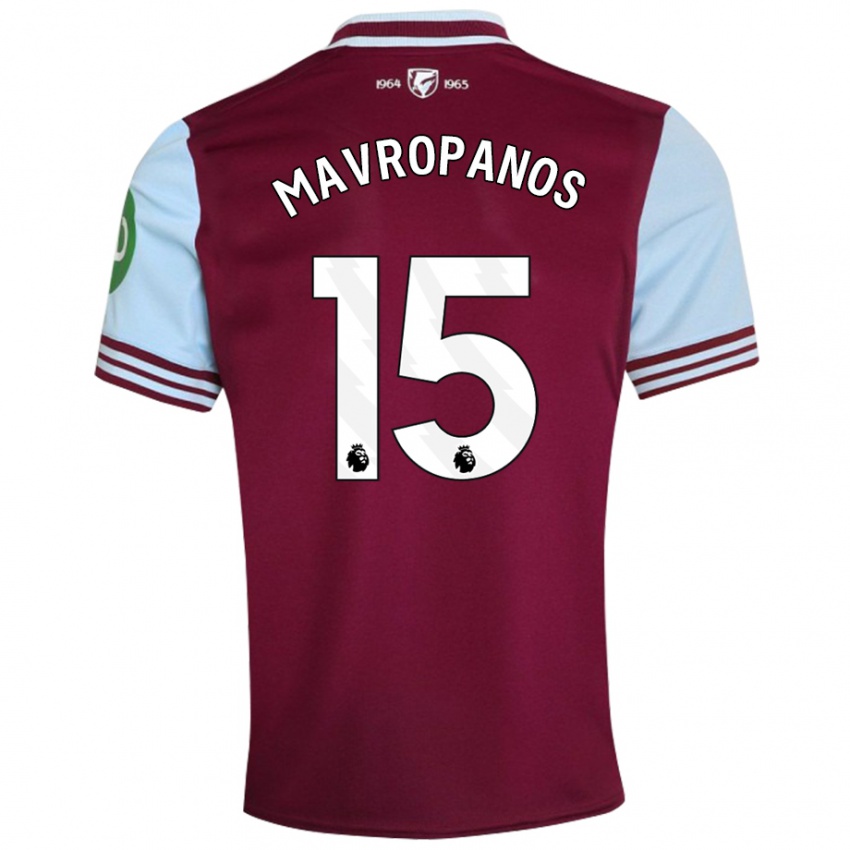 Bambino Maglia Konstantinos Mavropanos #15 Rosso Scuro Kit Gara Home 2024/25 Maglietta