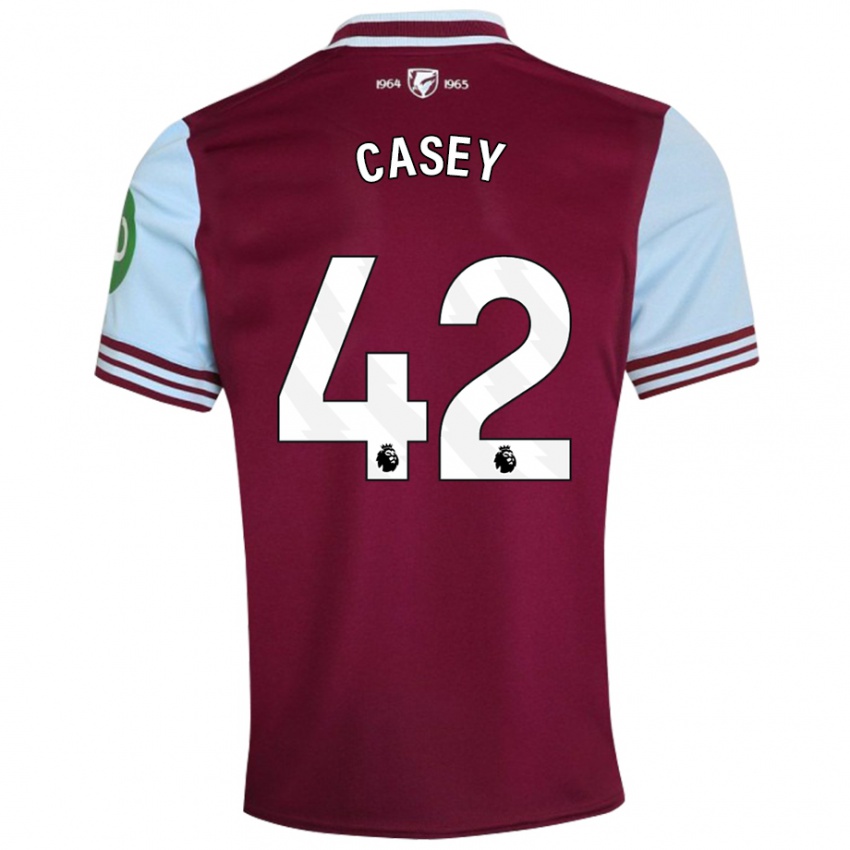 Bambino Maglia Kaelan Casey #42 Rosso Scuro Kit Gara Home 2024/25 Maglietta