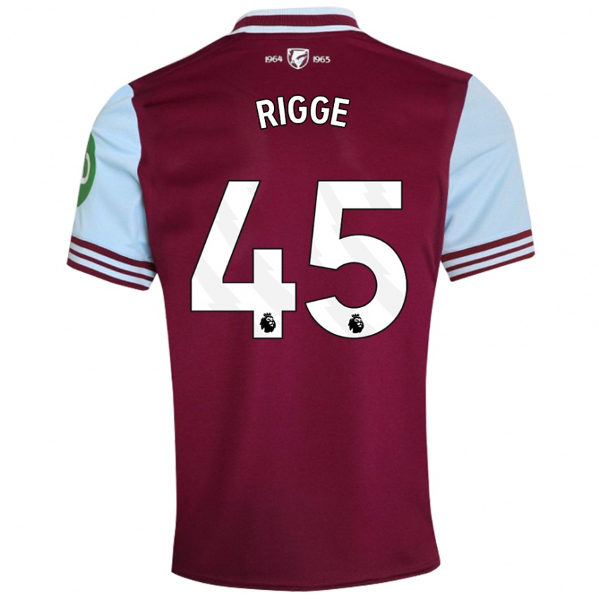 Bambino Maglia Daniel Rigge #45 Rosso Scuro Kit Gara Home 2024/25 Maglietta