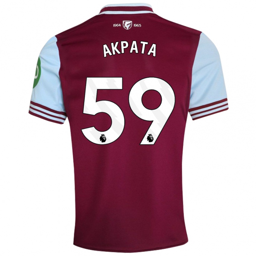 Bambino Maglia Tyron Akpata #59 Rosso Scuro Kit Gara Home 2024/25 Maglietta