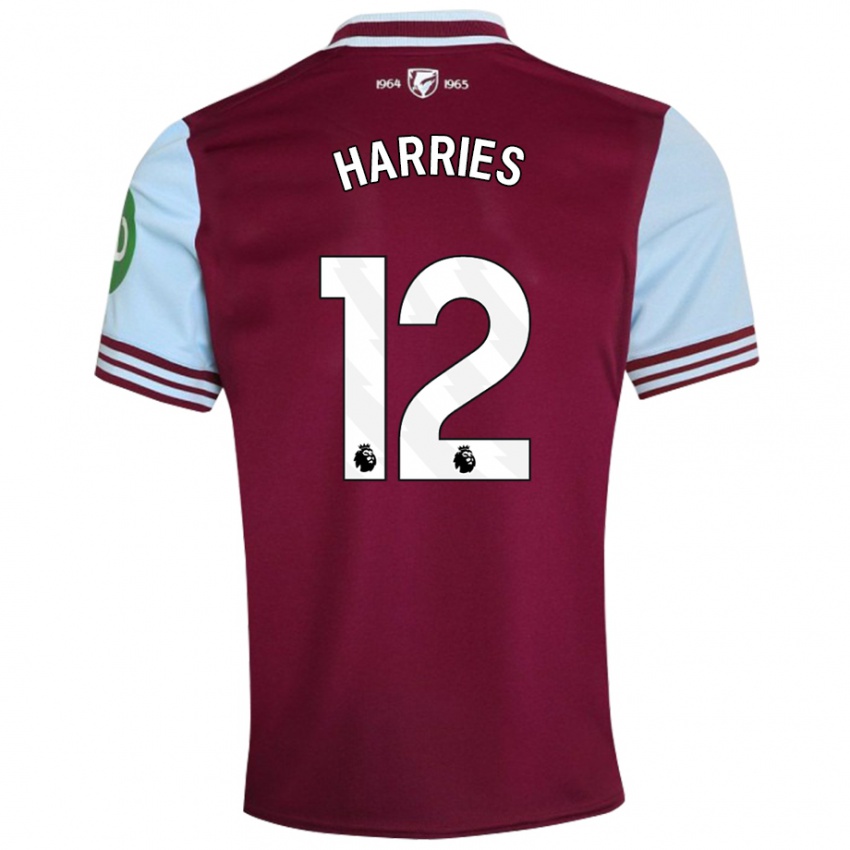 Bambino Maglia Emma Harries #12 Rosso Scuro Kit Gara Home 2024/25 Maglietta