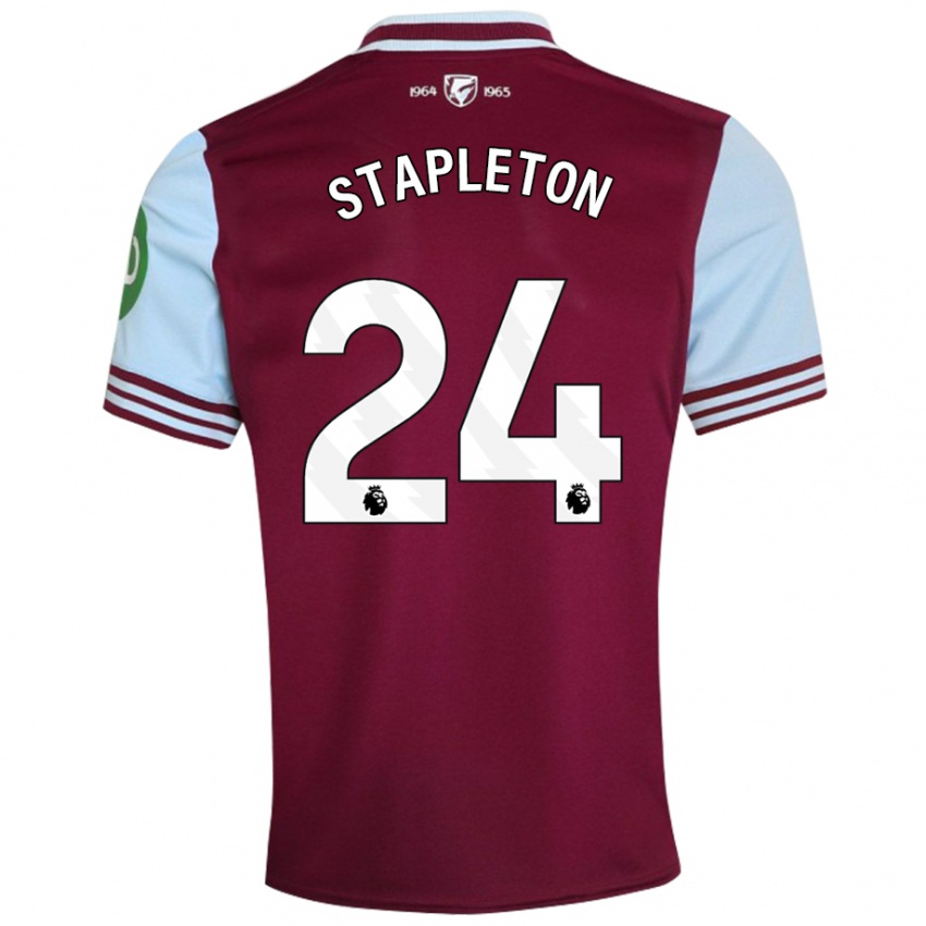 Bambino Maglia Jessie Stapleton #24 Rosso Scuro Kit Gara Home 2024/25 Maglietta