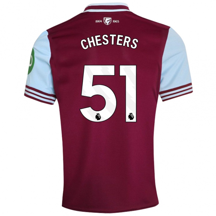 Bambino Maglia Dan Chesters #51 Rosso Scuro Kit Gara Home 2024/25 Maglietta