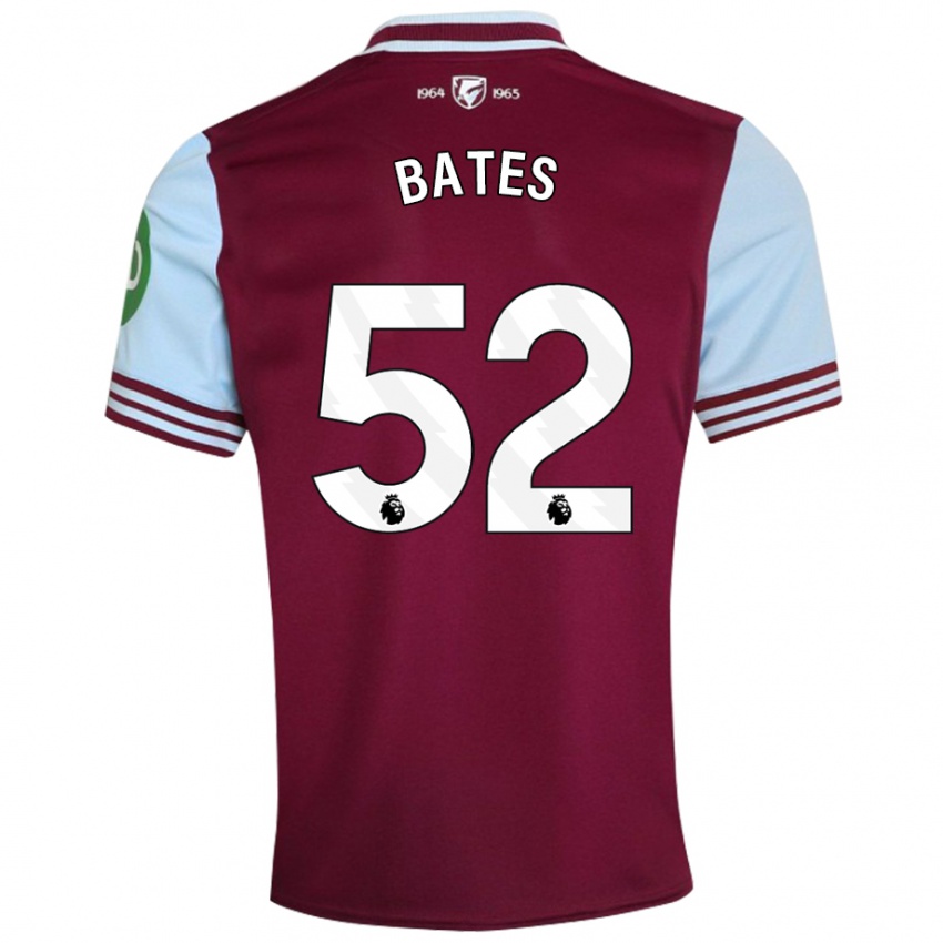 Bambino Maglia Billy Bates #52 Rosso Scuro Kit Gara Home 2024/25 Maglietta