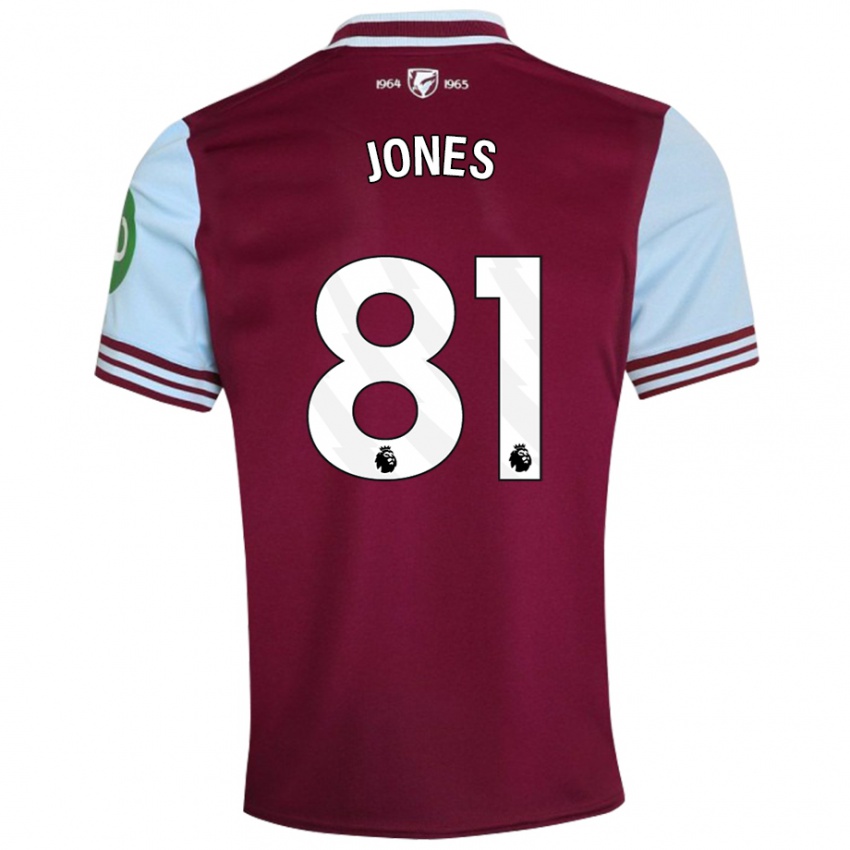 Bambino Maglia Liam Jones #81 Rosso Scuro Kit Gara Home 2024/25 Maglietta