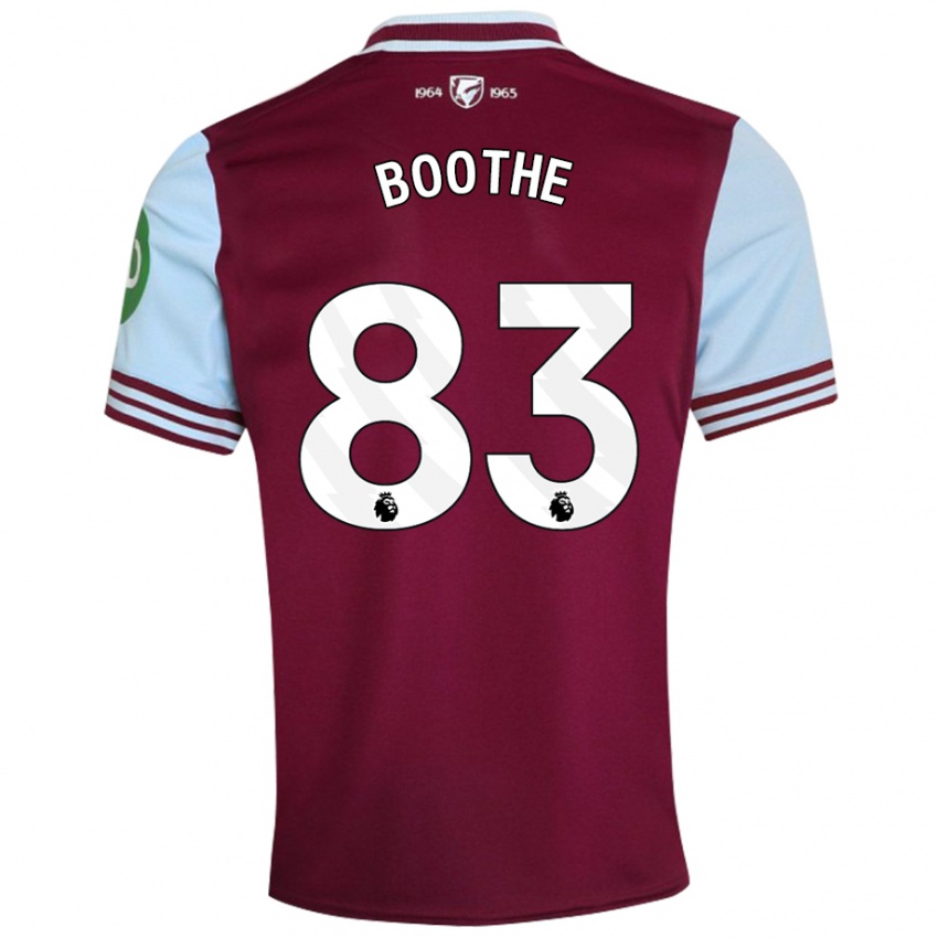 Bambino Maglia Sebastian Boothe #83 Rosso Scuro Kit Gara Home 2024/25 Maglietta