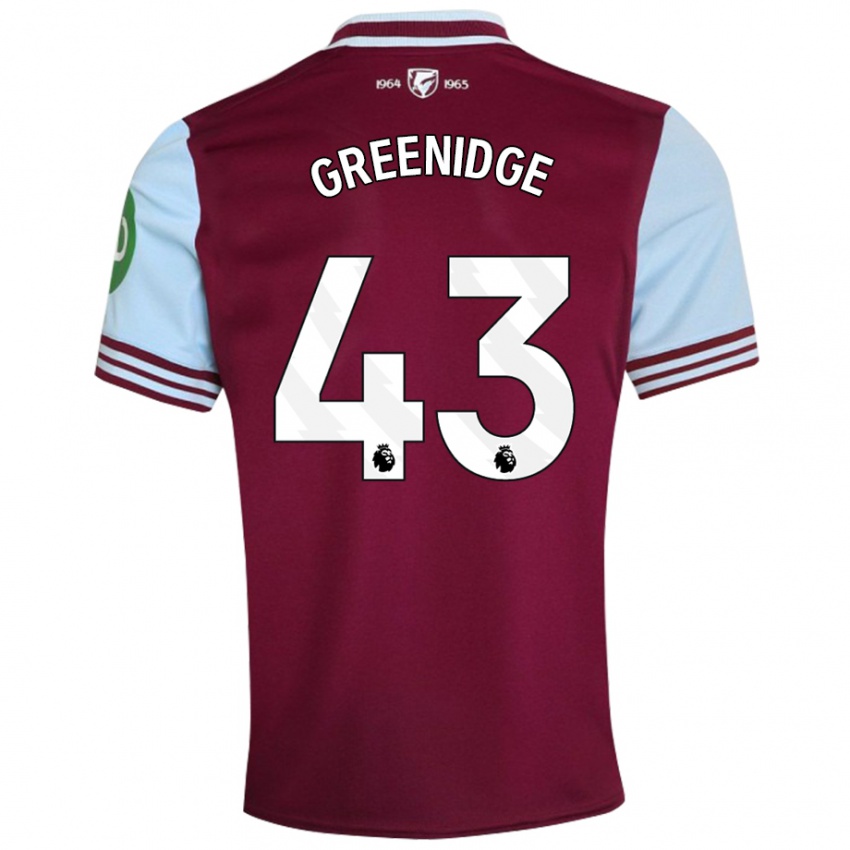 Bambino Maglia Will Greenidge #43 Rosso Scuro Kit Gara Home 2024/25 Maglietta