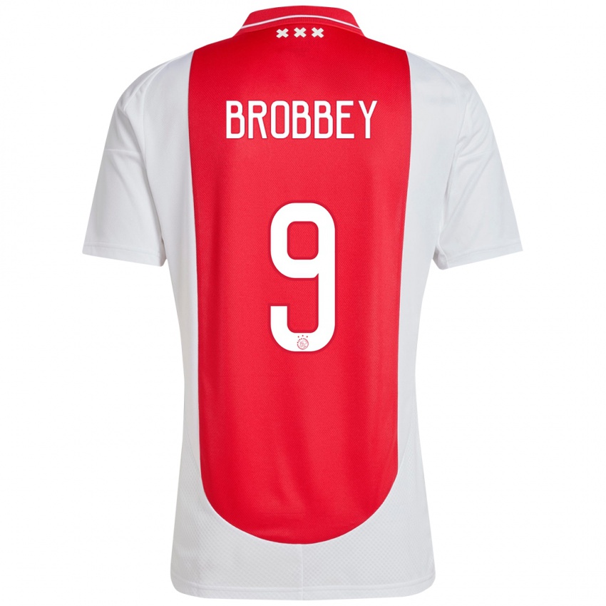 Bambino Maglia Brian Brobbey #9 Rosso Bianco Kit Gara Home 2024/25 Maglietta