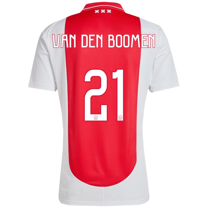 Bambino Maglia Branco Van Den Boomen #21 Rosso Bianco Kit Gara Home 2024/25 Maglietta