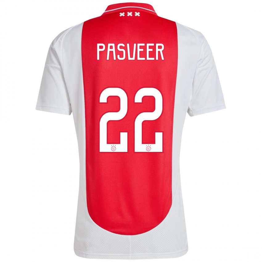 Bambino Maglia Remko Pasveer #22 Rosso Bianco Kit Gara Home 2024/25 Maglietta