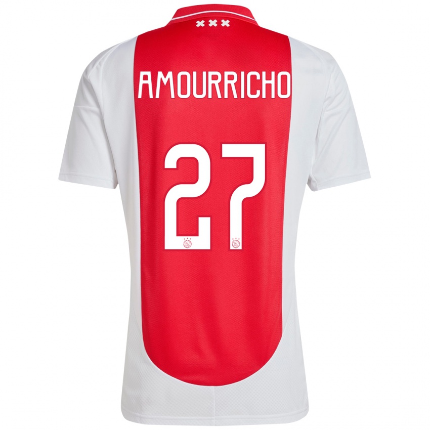 Bambino Maglia Amourricho Van Axel Dongen #27 Rosso Bianco Kit Gara Home 2024/25 Maglietta