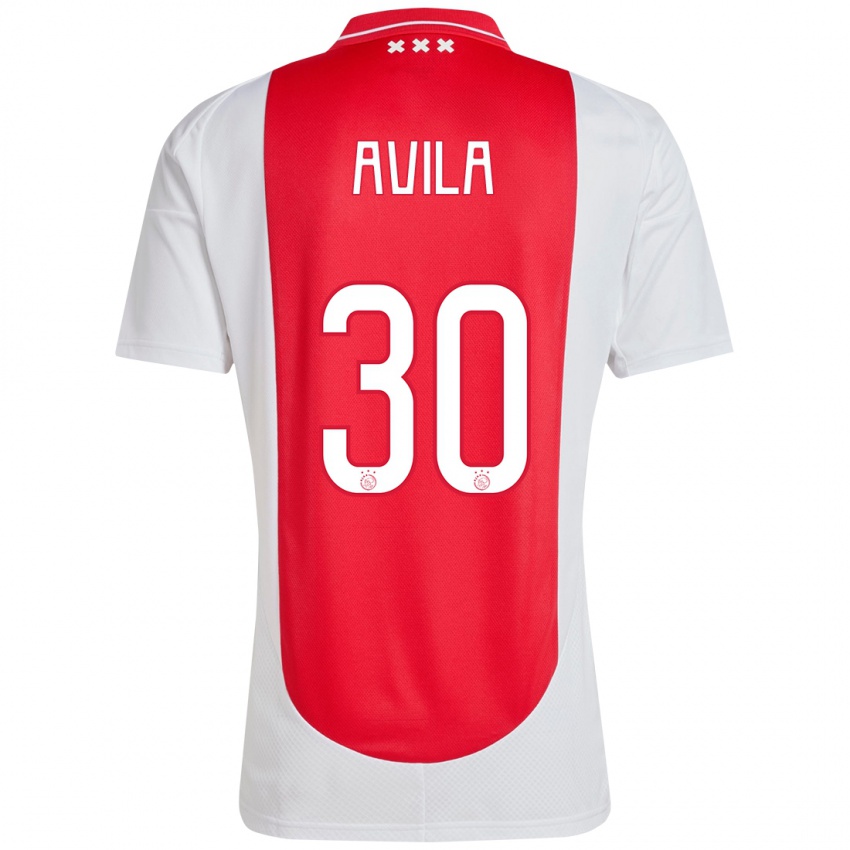 Bambino Maglia Gastón Ávila #30 Rosso Bianco Kit Gara Home 2024/25 Maglietta