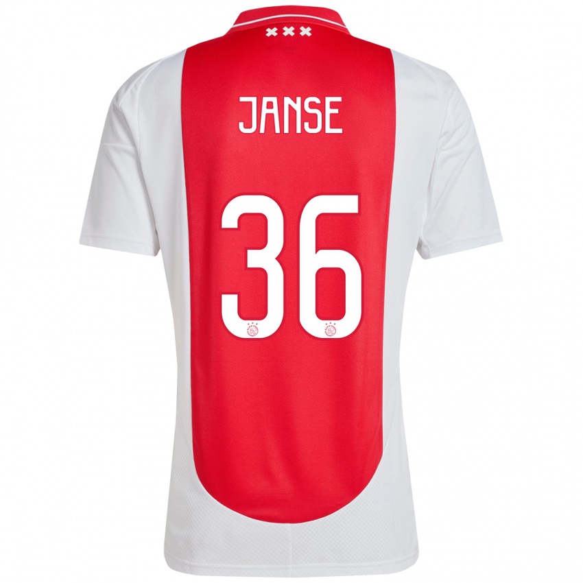 Bambino Maglia Dies Janse #36 Rosso Bianco Kit Gara Home 2024/25 Maglietta