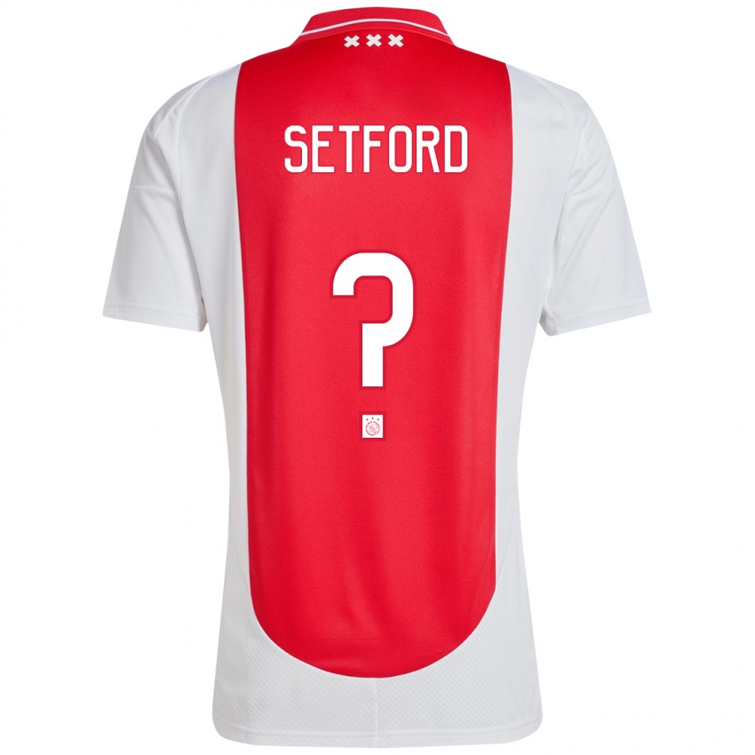 Bambino Maglia Charlie Setford #0 Rosso Bianco Kit Gara Home 2024/25 Maglietta