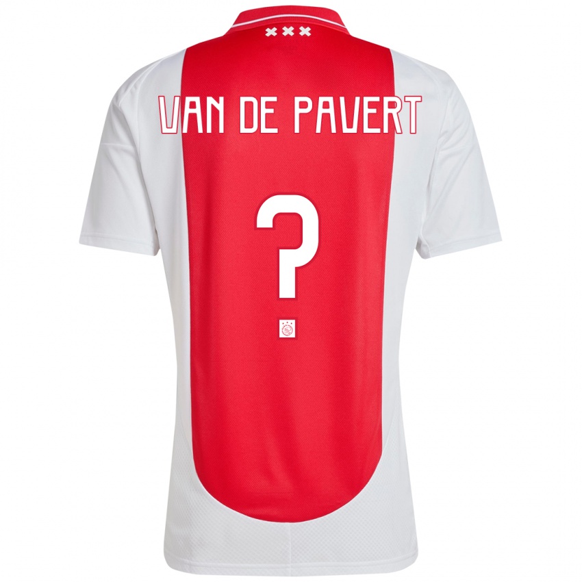 Bambino Maglia Ryan Van De Pavert #0 Rosso Bianco Kit Gara Home 2024/25 Maglietta