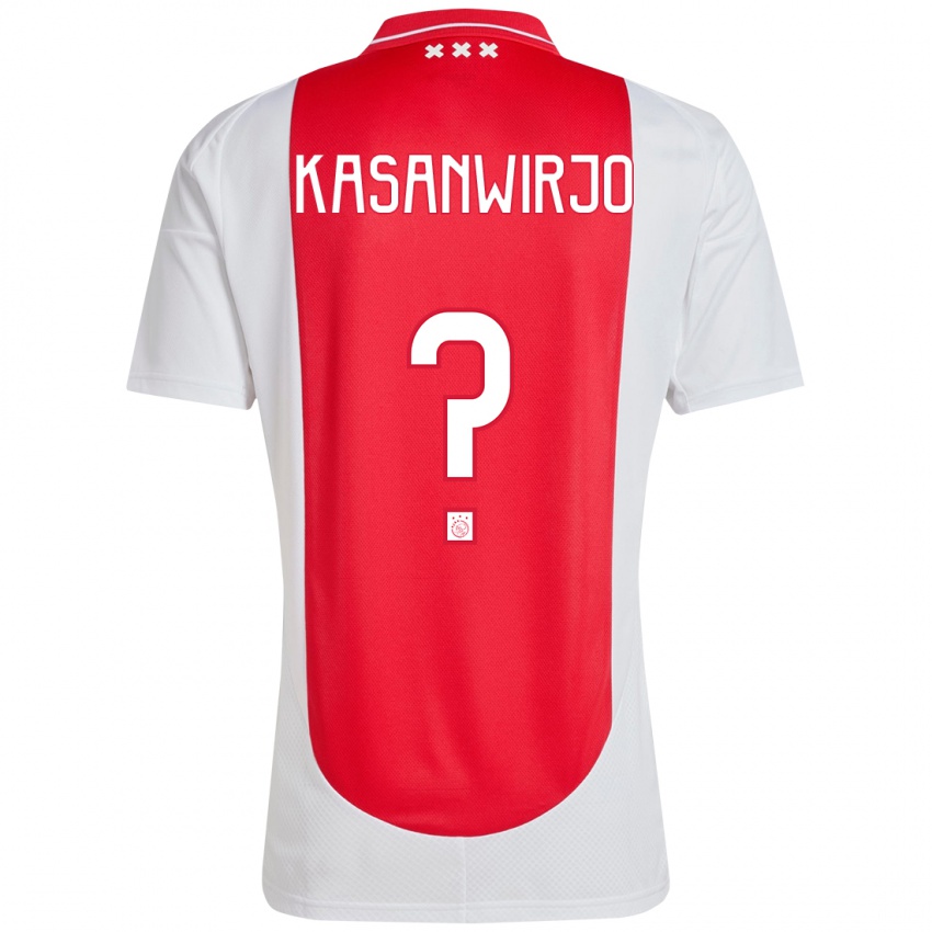 Bambino Maglia Kennynho Kasanwirjo #0 Rosso Bianco Kit Gara Home 2024/25 Maglietta