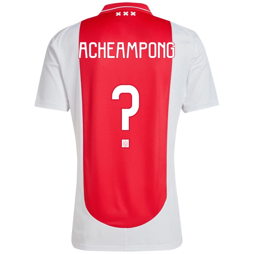 Bambino Maglia Levi Acheampong #0 Rosso Bianco Kit Gara Home 2024/25 Maglietta