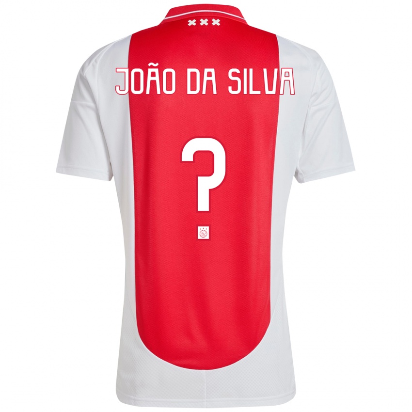 Bambino Maglia Miguel João Da Silva #0 Rosso Bianco Kit Gara Home 2024/25 Maglietta