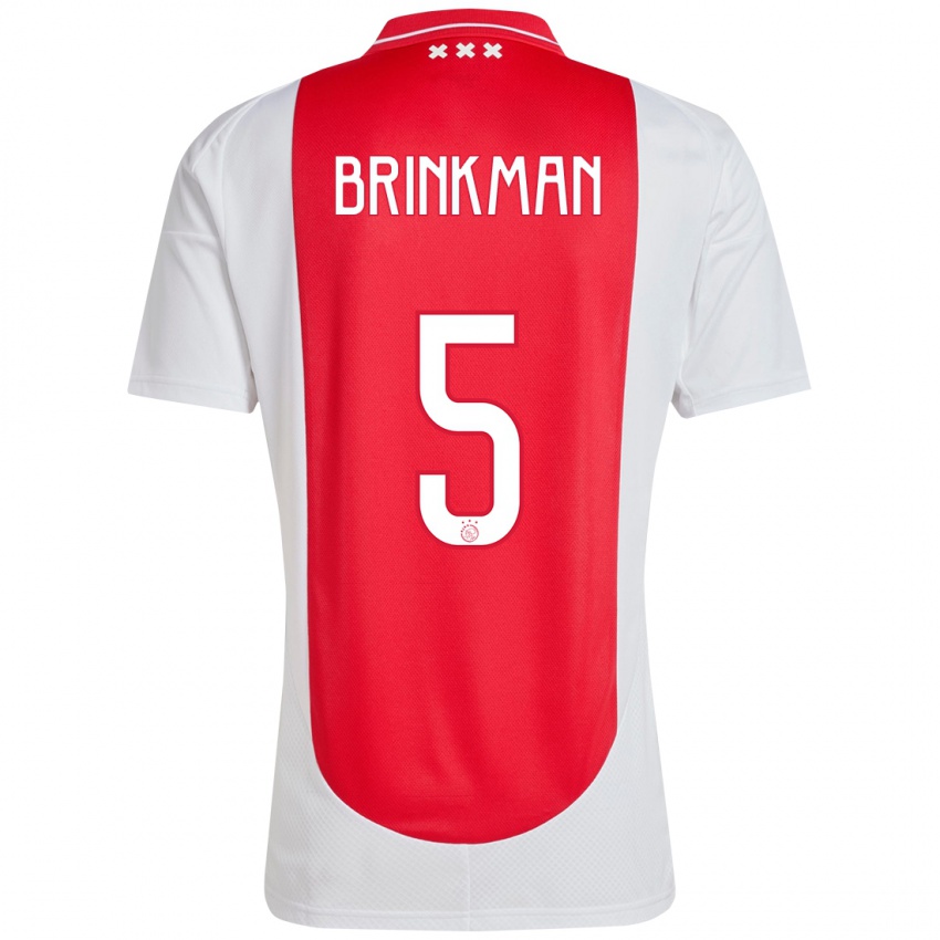 Bambino Maglia Tim Brinkman #5 Rosso Bianco Kit Gara Home 2024/25 Maglietta