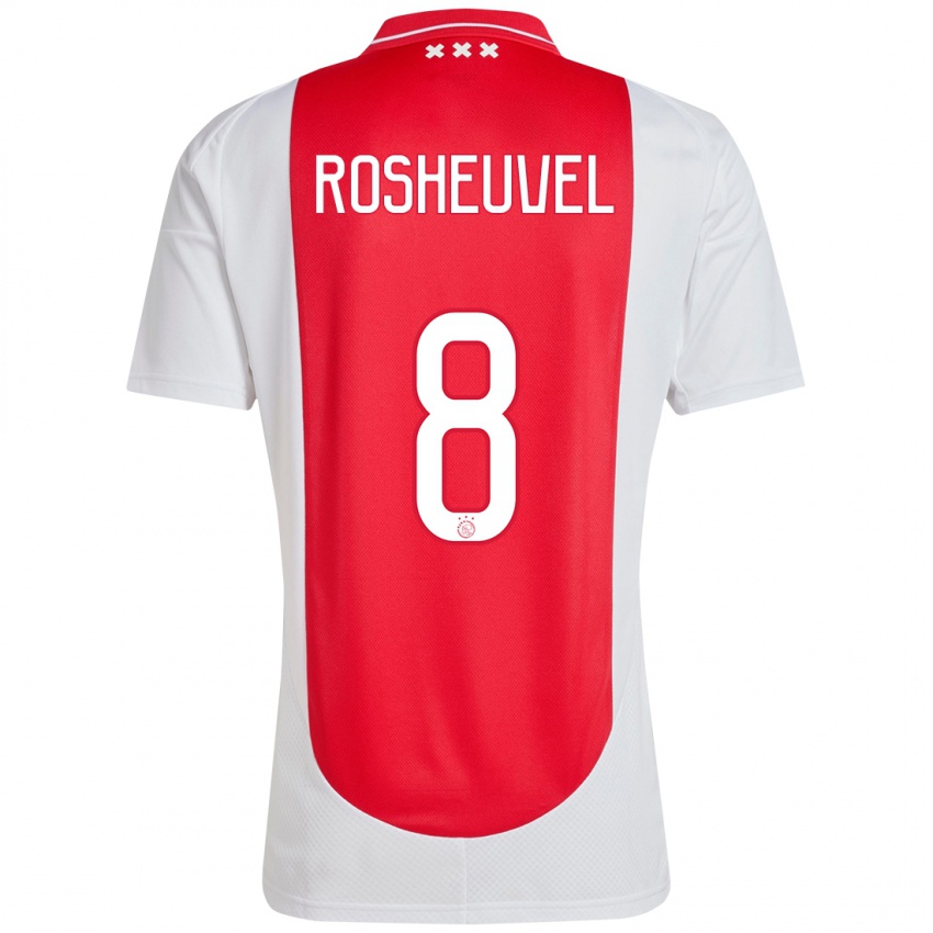 Bambino Maglia Darren Rosheuvel #8 Rosso Bianco Kit Gara Home 2024/25 Maglietta