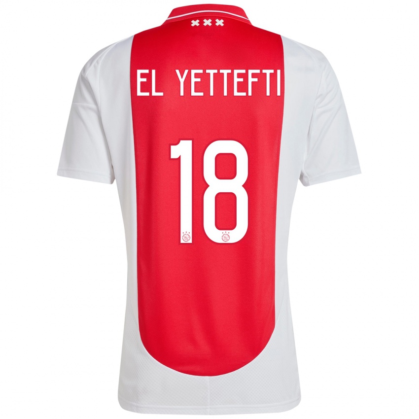 Bambino Maglia Adil Amghar El Yettefti #18 Rosso Bianco Kit Gara Home 2024/25 Maglietta