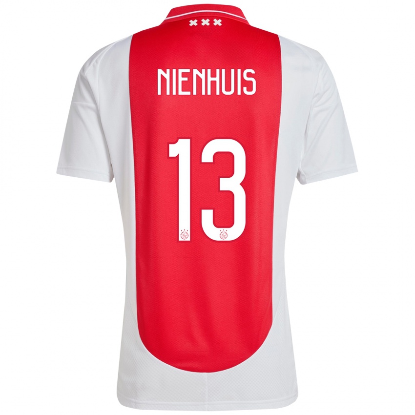 Bambino Maglia Lois Niënhuis #13 Rosso Bianco Kit Gara Home 2024/25 Maglietta