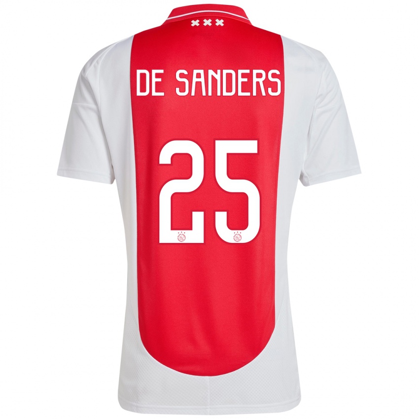 Bambino Maglia Kay-Lee De Sanders #25 Rosso Bianco Kit Gara Home 2024/25 Maglietta