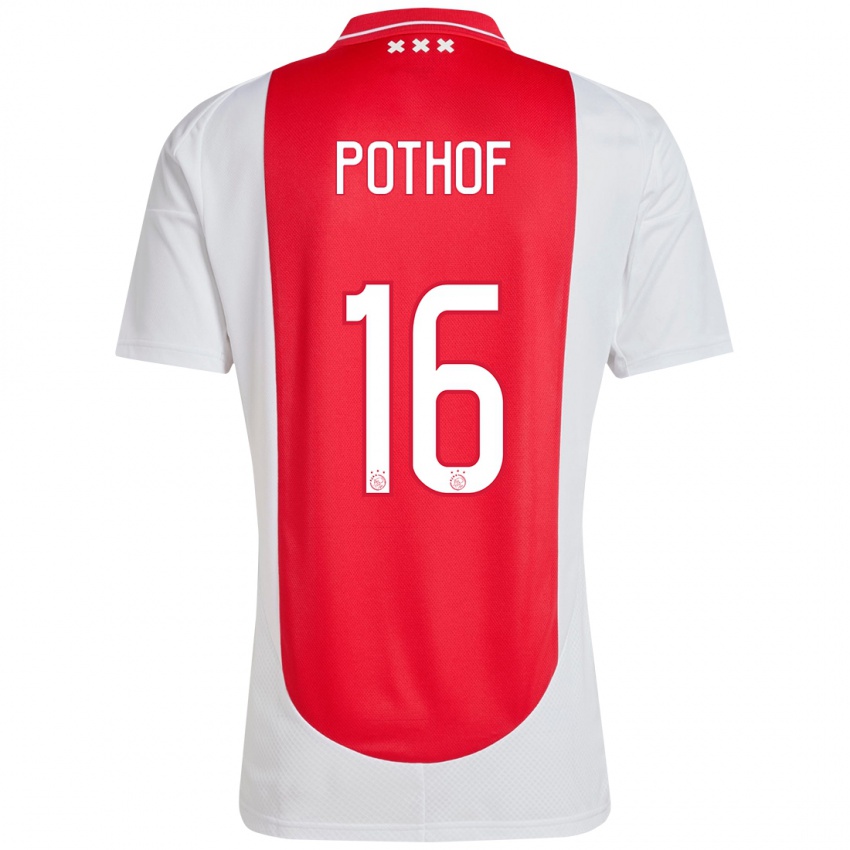 Bambino Maglia Isa Pothof #16 Rosso Bianco Kit Gara Home 2024/25 Maglietta