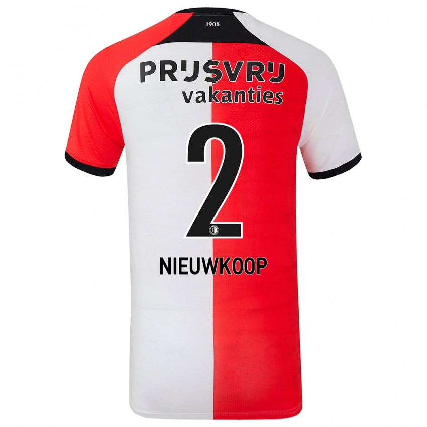 Bambino Maglia Bart Nieuwkoop #2 Rosso Bianco Kit Gara Home 2024/25 Maglietta