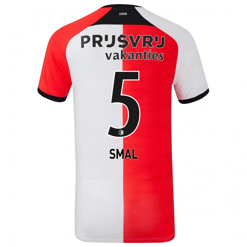 Bambino Maglia Gijs Smal #5 Rosso Bianco Kit Gara Home 2024/25 Maglietta