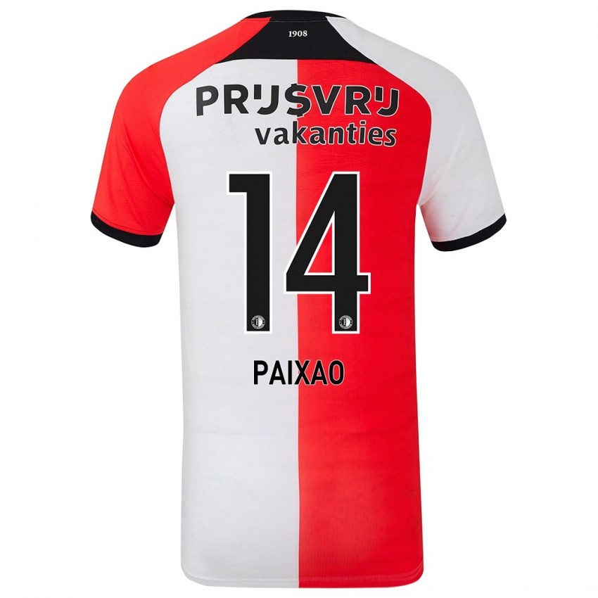 Bambino Maglia Igor Paixão #14 Rosso Bianco Kit Gara Home 2024/25 Maglietta