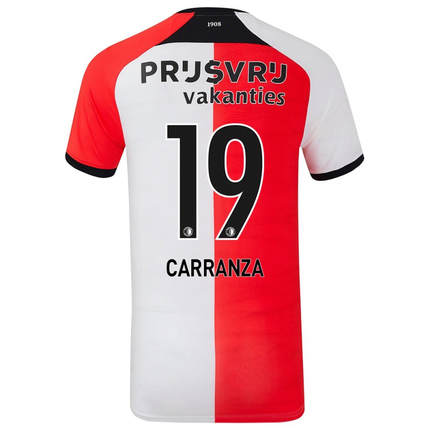 Bambino Maglia Julián Carranza #19 Rosso Bianco Kit Gara Home 2024/25 Maglietta